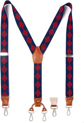 Suspenders for Men Elastic Y Back 1.4 Inches Adjustable 4 to 3 Hooks for Wedding Dress Pants in Saudi Arabia