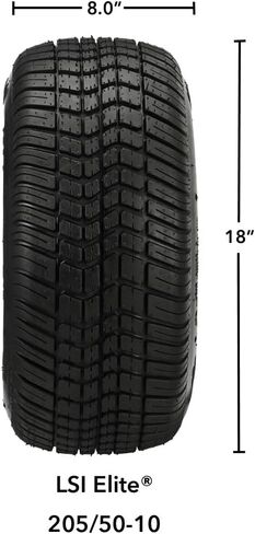 RM CART® Golf Cart Accessories - 10 "Yukon Matte Black Golf Cart Wheels و 205/50-10 Dot Low Profle Golf Cart Carbo - مجموعة من 4 in Kuwait