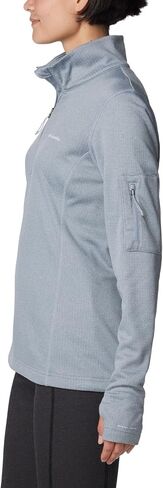 Columbia Women's Park View Grid Fleece Half Zip, Cirrus Grey, 2X Plus in Saudi Arabia