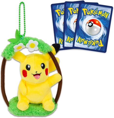 Pikachu Plush Keychain Set - Bundle with Key Ring Plushie Plus Pokemon Trading Cards | Pokemon Plush Keychains Bag Clips in Saudi Arabia