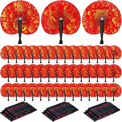 36 Pcs Hawaiian Luau Paper Hand Fans Tropical Folding Paper Fans with Plastic Handle Decorative Hibiscus Flamingo Handheld Fans for Summer Holiday Wedding Decorations Aloha Party Supplies in Saudi Arabia