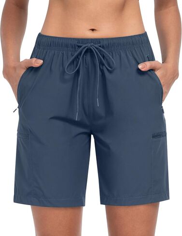 CHRLEISURE Women's Hiking Cargo Shorts, 7'' Zipper Pockets Quick Lightweight Summer Shorts for Women Athletic Golf in Kuwait