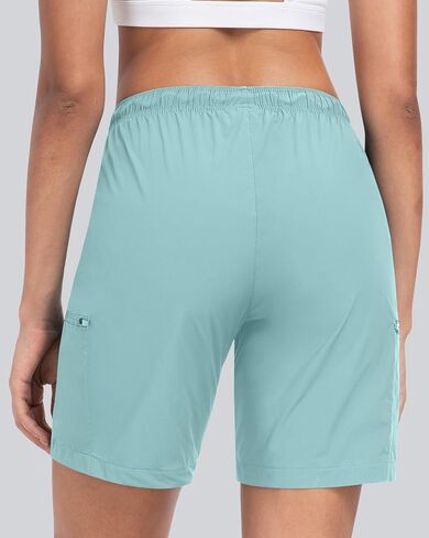 CHRLEISURE Women's Hiking Cargo Shorts, 7'' Zipper Pockets Quick Lightweight Summer Shorts for Women Athletic Golf in Kuwait