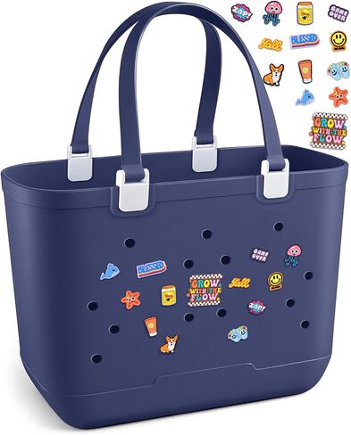 XL EVA Rubber Beach Bag, 19 x 13.7 x 9.5 inch Waterproof Tote Bag, Durable Washable Beach Tote Handbag for Travel in Saudi Arabia