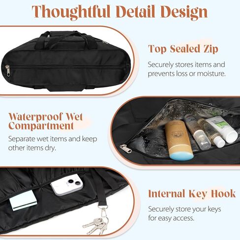 HUANLANG Large Beach Tote Bags for Women Men,Big Beach Bag with Zipper Wet Pocket,Extra Large Tote Bag for Travel Pool in Kuwait