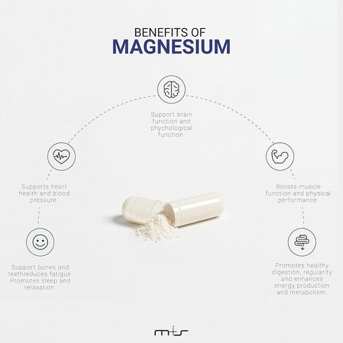 M+S Magnesium Complex – 420 mg of Magnesium Glycinate, Magnesium Citrate, Magnesium Malate, Promotes Healthy Bones, Supports Nerve and Muscle Functions – Fast Absorption, Non-GMO, Vegan in Saudi Arabia