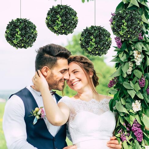 6 حزم كرات خشب البقس الاصطناعية ، 4 بوصة من البلاستيك فو ، مزينة مصنع أخضر مزيف كرات العشب للمنزل الداخلي في الهواء الطلق حديقة حديقة المزرعة مركزية مركزية مركزية in Saudi Arabia