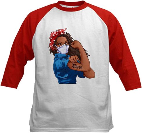 CafePress Women's Nurse Enduction GIF Baseball Jersey Kids Cotton Baseball Jersey ، 3/4 Raglan Sleeve Shirt in Saudi Arabia