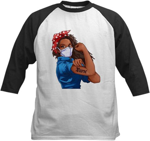 CafePress Women's Nurse Appreciation GIF Baseball Jersey Kids Cotton Baseball Jersey, 3/4 Raglan Sleeve Shirt in Saudi Arabia