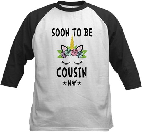 Cafepress قريبًا ليكون ابن عمه قد هدية في المستقبل للبيسبول جيرسي كيدز كوتون بيسبول جيرسي ، 3/4 قميص راجلان. in Saudi Arabia