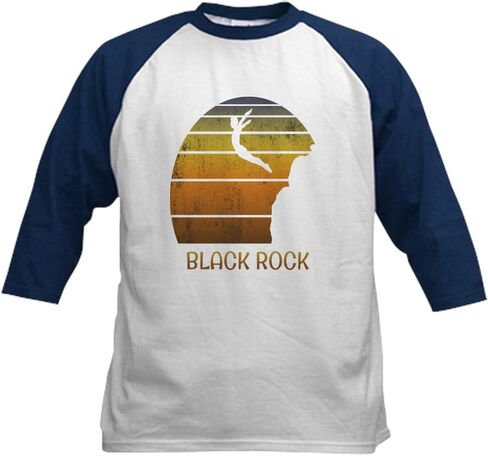 CafePress Cool Black Rock Kaanapali Beach Ma Baseball Jersey Kids Cotton Baseball Jersey, 3/4 Raglan Sleeve Shirt in Saudi Arabia