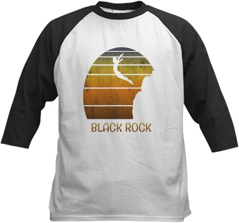 CafePress Cool Black Rock Kaanapali Beach Ma Baseball Jersey Kids Cotton Baseball Jersey, 3/4 Raglan Sleeve Shirt in Saudi Arabia