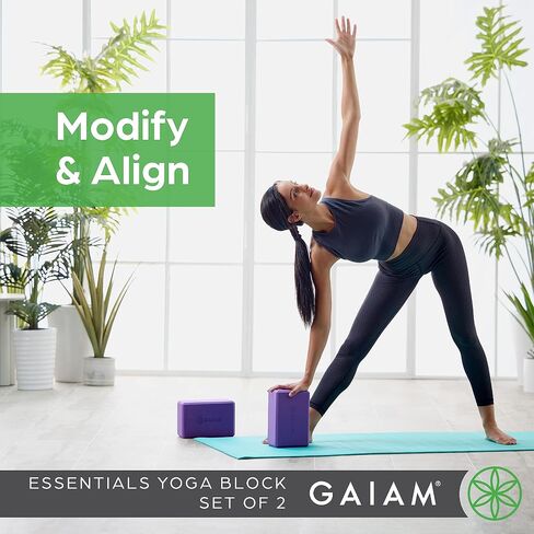 Gaiam Yoga Block - Supportive Latex-Free Eva Foam - Soft Non-Slip Surface with Beveled Edges for Yoga, Pilates, Meditation - Yoga Accessories for Stability, Balance, Deepen Stretches (Embossed Black) in Saudi Arabia