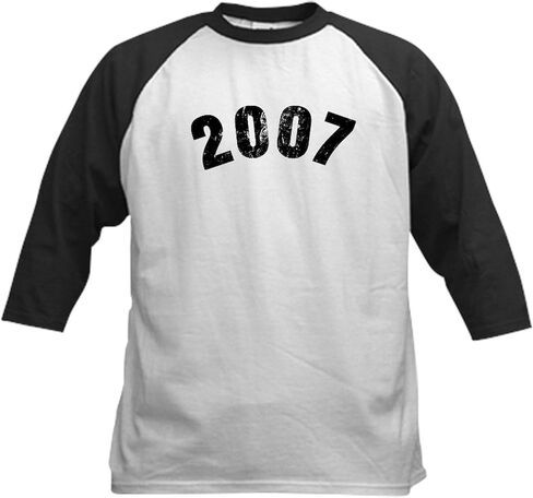 Cafepress 2007 year vintage Baseball Jersey Kids Cotton Baseball Jersey ، 3/4 Raglan Sleeve Shirt in Saudi Arabia