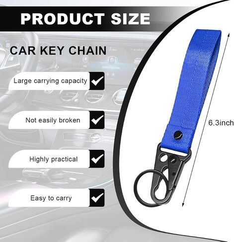 Car Key Chain, Fabric Metal Practical Multifunctional Motorcycle Keychain, Anti-Lost Keychain with O-Ring for Men Women (Fluorescence Green) in Saudi Arabia