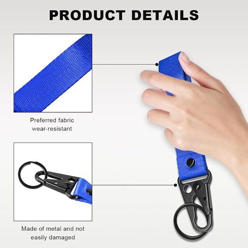Car Key Chain, Fabric Metal Practical Multifunctional Motorcycle Keychain, Anti-Lost Keychain with O-Ring for Men Women (Fluorescence Green) in Saudi Arabia