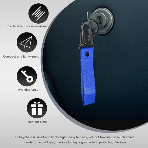 Car Key Chain, Fabric Metal Practical Multifunctional Motorcycle Keychain, Anti-Lost Keychain with O-Ring for Men Women (Fluorescence Green) in Saudi Arabia
