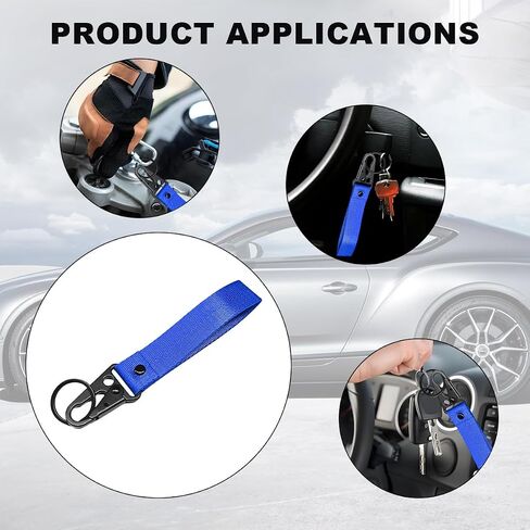 Car Key Chain, Fabric Metal Practical Multifunctional Motorcycle Keychain, Anti-Lost Keychain with O-Ring for Men Women (Fluorescence Green) in Saudi Arabia