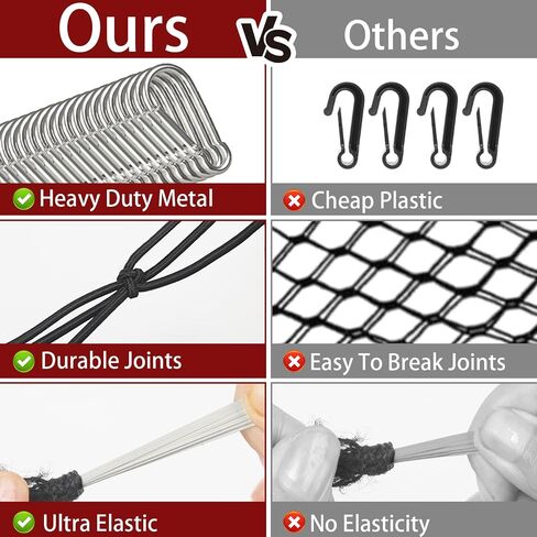 2 Pack Cargo Net for Pickup Truck Bed, 4' x 6' Heavy Duty Bungee Mesh, Simple Car Cargo Mesh Organizer with 24 Hooks Suitable for Pickup Truck Bed, SUV, Small Trailer Cargo in Saudi Arabia