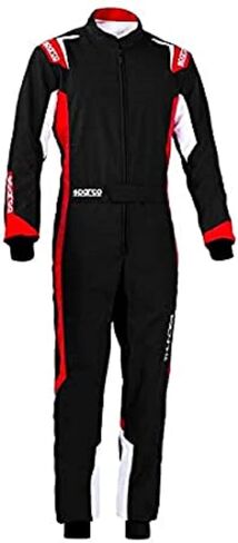 Sparco 002342NRRS0XS Thunder Professional Kart Tracksuit, XS, Black/R in Saudi Arabia