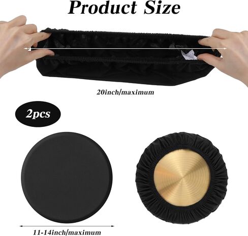 2Pcs Bar Stool Covers Round, Black High Elastic Soft Bar Stool Cushion Covers Circle Washable Slipcovers Fit for Dia 11-19 inches Round Chair Cover for Home Hotel Market in Saudi Arabia