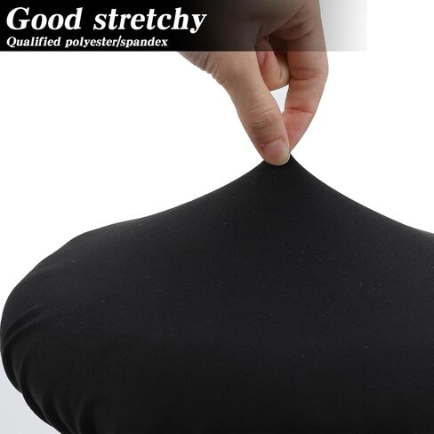 2Pcs Bar Stool Covers Round, Black High Elastic Soft Bar Stool Cushion Covers Circle Washable Slipcovers Fit for Dia 11-19 inches Round Chair Cover for Home Hotel Market in Saudi Arabia