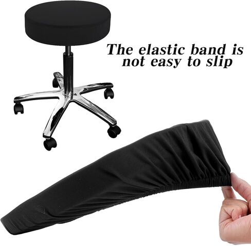 2Pcs Bar Stool Covers Round, Black High Elastic Soft Bar Stool Cushion Covers Circle Washable Slipcovers Fit for Dia 11-19 inches Round Chair Cover for Home Hotel Market in Saudi Arabia