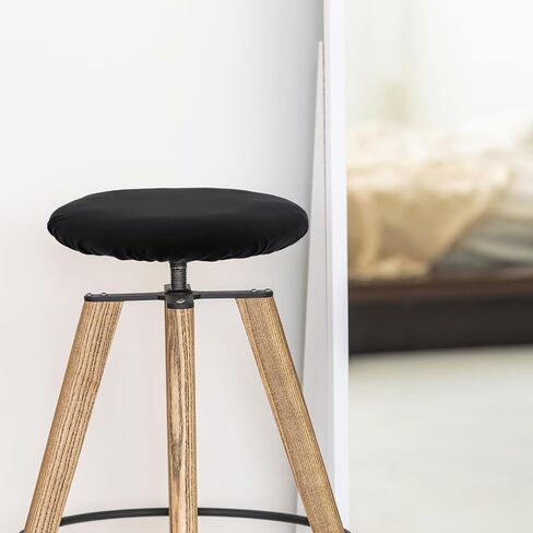 2Pcs Bar Stool Covers Round, Black High Elastic Soft Bar Stool Cushion Covers Circle Washable Slipcovers Fit for Dia 11-19 inches Round Chair Cover for Home Hotel Market in Saudi Arabia