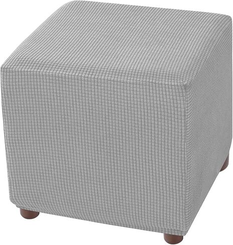 Ottoman Cover Square Storage Ottoman Slipcover Jacquard Stretch Footrest Stool Covers with Elastic Band Cube Storage Stool Ottoman Covers Footstool Sliocovers Protection Navy in Kuwait
