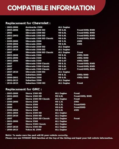 الصدمات الأمامية امتصاص الدعامات البديل لـ Silverado 2500 HD 2001-2010 ، Sierra 2500 HD 2001-2010 ، Silverado 3500 2001-2006 ، Silverado 2500 1999-2004 ، Silverado 2500 HD Classic 2007 344383*2 2 2 in Saudi Arabia