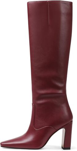 Lovee Cosee Women's Knee High Boots 2025 Chunky Block Heel Square Toe with Side Zipper Fall Winter Comfort Boots for Work Commute Office Walking & Night Events in Kuwait