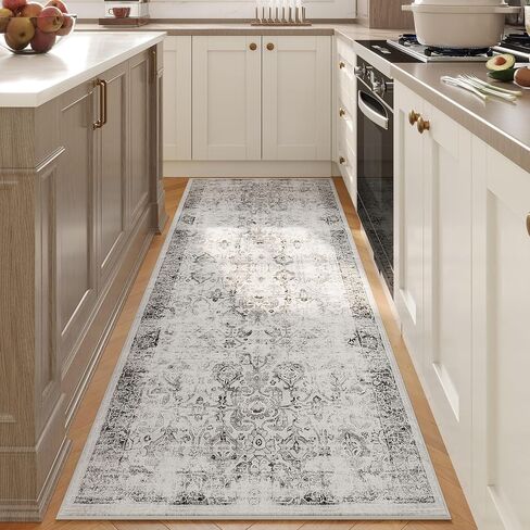 2x6 Blue Hallway Runner Rugs for Kitchen Washable Rug Runners Non Slip Long Runner Rugs Low Pile 6ft Soft Boho Carpet Runner for Hallways, Kitchen, Bedroom, Entryway in Saudi Arabia