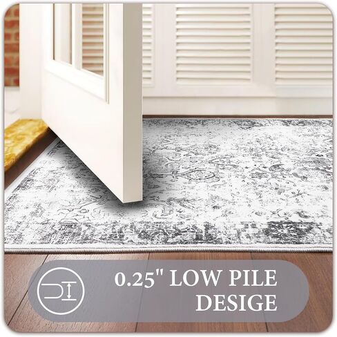 2x6 Blue Hallway Runner Rugs for Kitchen Washable Rug Runners Non Slip Long Runner Rugs Low Pile 6ft Soft Boho Carpet Runner for Hallways, Kitchen, Bedroom, Entryway in Saudi Arabia