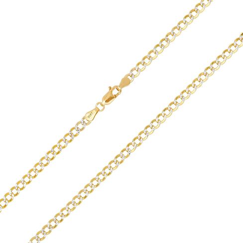 Nuragold 10K REAL GOLD GOLD CUBAN CURB LINK 3.5 مم ماس مقطوع سوار سلسلة الهداف أو الكرز (7 "-9") لهجة المجوهرات الإيطالية للرجال والنساء in Kuwait