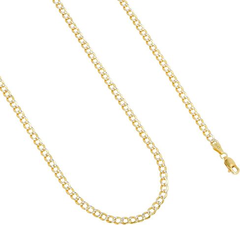 Nuragold 10K REAL GOLD GOLD CUBAN CURB LINK 3.5 مم ماس مقطوع سوار سلسلة الهداف أو الكرز (7 "-9") لهجة المجوهرات الإيطالية للرجال والنساء in Kuwait