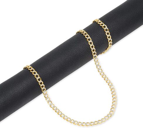 Nuragold 10K REAL GOLD GOLD CUBAN CURB LINK 3.5 مم ماس مقطوع سوار سلسلة الهداف أو الكرز (7 "-9") لهجة المجوهرات الإيطالية للرجال والنساء in Kuwait