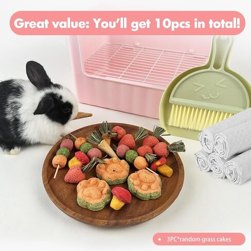 صندوق فضلات أرنب كبير على شكل أرنب، يأتي مع وسائد تبول أرنب، ومرحاض فراش للحيوانات الصغيرة لخنزير غينيا، والنمس، والهامستر، والأرانب (أبيض) in Kuwait