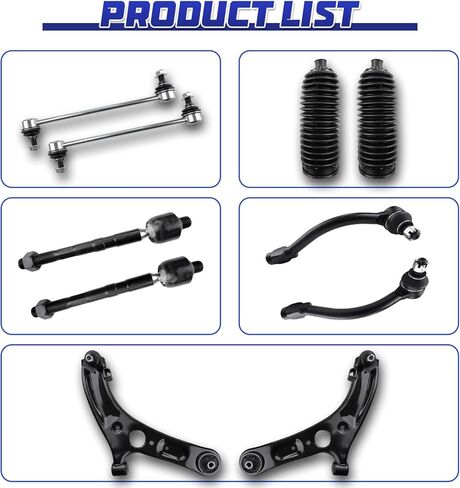 ذراع التحكم ، 10 PCS مجموعة التعليقات الأمامية السفلى مفاصل Sway Bar Bar Rod Bellows بديل 2011-2016 Hyundai Elantra & 2012-2017 Hyundai Veloster in Kuwait