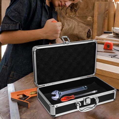 DOITOOL Toolbox حقيبة ألومنيوم للرجال حافظة صلبة مع حافظات صلبة من الألومنيوم الرغوي حقيبة معدنية واقية صلبة حقائب للرجال سعة عالية من سبائك الألومنيوم صندوق ملكة جمال الفانيلا in Kuwait