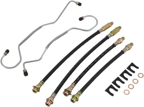 AUTOVIC for 1965-1982 Corvette Brake Hose with Lines Kit - Rubber Replacement Set for Front & Rear Disc Brakes 6pcs in Saudi Arabia