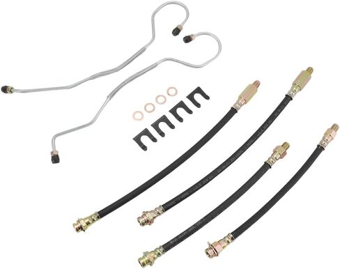 AUTOVIC for 1965-1982 Corvette Brake Hose with Lines Kit - Rubber Replacement Set for Front & Rear Disc Brakes 6pcs in Saudi Arabia
