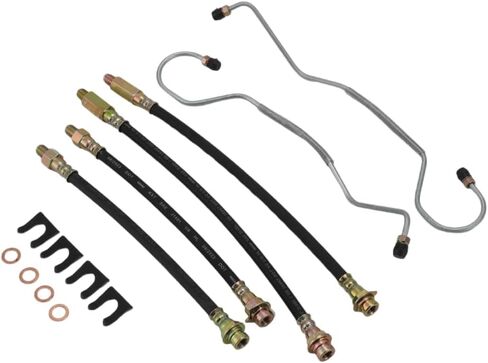 AUTOVIC for 1965-1982 Corvette Brake Hose with Lines Kit - Rubber Replacement Set for Front & Rear Disc Brakes 6pcs in Saudi Arabia