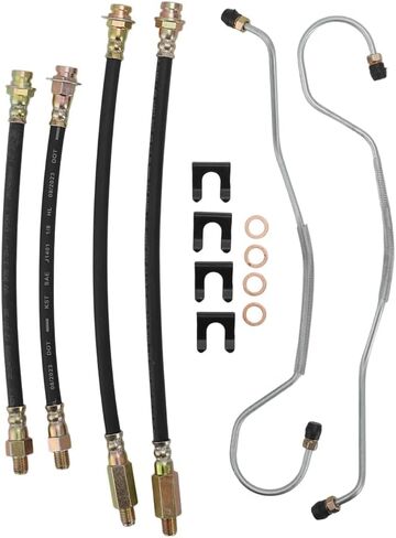 AUTOVIC for 1965-1982 Corvette Brake Hose with Lines Kit - Rubber Replacement Set for Front & Rear Disc Brakes 6pcs in Saudi Arabia