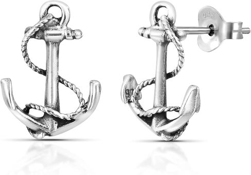 AeraVida Trendy Nautical Rope and Anchor .925 Sterling Silver Dangle Earrings | Casual Sterling Silver Dangle Earring for Women | Jewelry Gift in Saudi Arabia