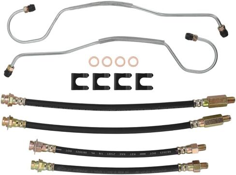 AUTOVIC for 1965-1982 Corvette Brake Hose with Lines Kit - Rubber Replacement Set for Front & Rear Disc Brakes 6pcs in Saudi Arabia