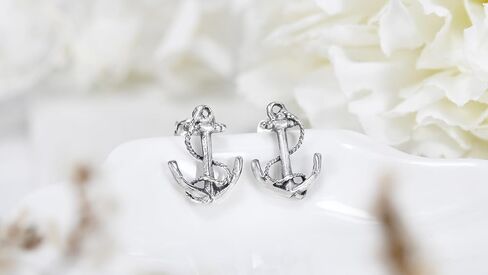 AeraVida Trendy Nautical Rope and Anchor .925 Sterling Silver Dangle Earrings | Casual Sterling Silver Dangle Earring for Women | Jewelry Gift in Saudi Arabia