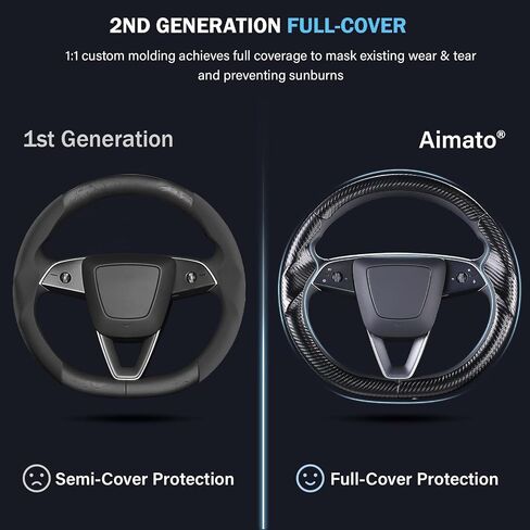 غطاء عجلة القيادة لـ Tesla Model 3 (2017-2023) / Model Y (2020-2024) ، مضاد للانزلاق ، قبضة مريحة ، قابلة للتنفس ، مخصصة لملحقات Tesla Model 3 / Y ، Nappa Black in Kuwait