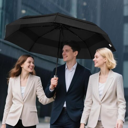 Lejorain Big Windproof Umbrella for Rain - Automatic Large Travel Men Golf Umbrellas Double Layer Collapsible Portable Rain Umbrella Heavy Duty in Kuwait