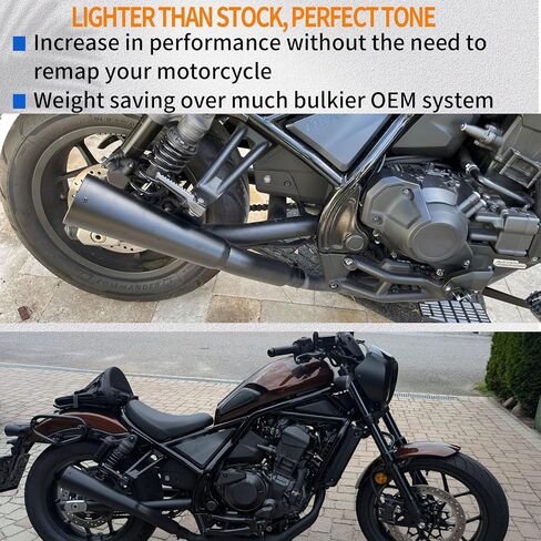 Motorcycle Stainless Steel Full Complete System Exhaust Muffler Pipe Header & Mid Pipe & Tail Muffler Compatible with Ho-n&da Rebel CMX 1100 CMX1100 2021 2022 2023 2024 (With Silencer) in Saudi Arabia