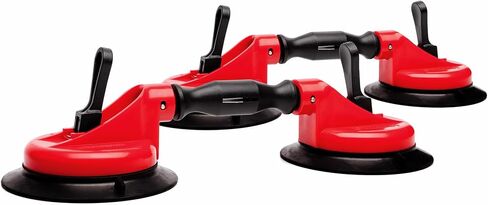 Heavy Duty Dual Vacuum Suction Cup Glass Lifter with Curved Pads, Strength Handheld Stone Handling Tool, 330lb Horizontal Suction Cup in Saudi Arabia